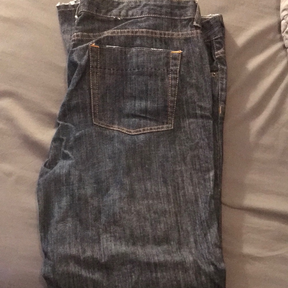 Dark wash blue jeans